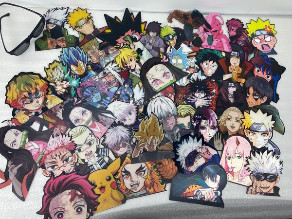 90 diseños 3D Motion Stickers Hottest Animes lenticular impermeable Car Stickers Laptop Wall Decor