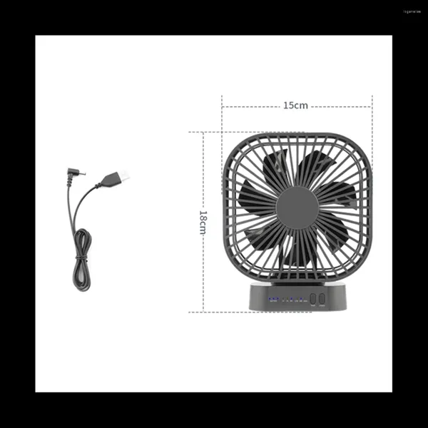 Ventilador plegable de 90°, batería de 5000MAh, sincronización USB, circuladores de aire de refrigeración, absorción magnética, viento fuerte silencioso de 3 velocidades