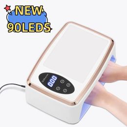 90 LEDS secador de unhas lâmpada LED UV para curar todo o gel polonês sensor de movimento manicure pedicure ferramenta de salão grande espaço 240110