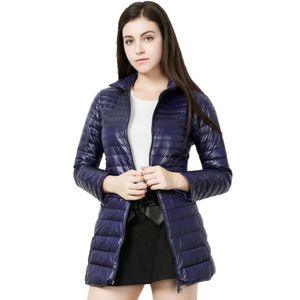 90% Blanc Duvet De Canard Veste Femmes Slim Parkas Dames Hiver Vers Le Bas Manteau Femme Long Ultra Léger Chaud Outwear Femmes Veste Vers Le Bas Manteau 210416