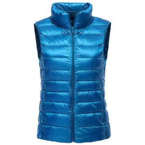 90% blanc canard vers le bas femmes gilet hiver ultra léger canard vers le bas gilet sans manches veste gilet automne rouge noir blanc bleu gilet 211130