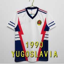 90 Yougoslavie rétro maillots de football STOJKOVIC JOKANOVIC Mijatovic JUGOVIC MIHAJLOVIC MILOSEVIC SAVICEVIC PROSINECKI 1990 maillot de football vintage classique