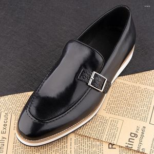 900 Casual Schoenen Man Koe Lederen Loafer Heren Monnik Riem Gespen Jurk Mocassin Dr 75701