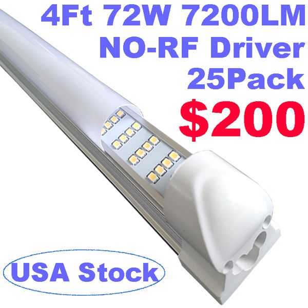 9000 Lumen Super Bright Frosted Milky Cover Led Fluorescent Lamp 72W 4Ft Tube T8 Lampada 110V Led Light Tubes Ampoule Éclairage intérieur Remplacer les lumières oemled