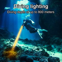 9000 lm professionele duik zaklamp xhp120 800m onderwater duik duiktoorts IPX8 waterdichte duiklicht met 26650 batterij