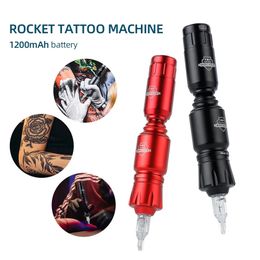 9000RPM Mini Rocket Tattoo Machine Set 1200mAh Alimentation de tatouage sans fil Affichage de la tension Interface RCA Kit de stylo de tatouage rotatif 240103