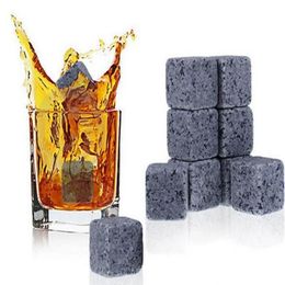 900 stks Hoge Kwaliteit Natural Whisky Stones Cooler Whisky Rock Soapstone Ice Cube met fluwelen opslagzak