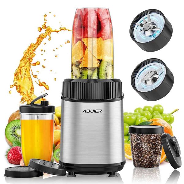 Mélangeur de smoothie 900W, milkshakes personnels abuler et 13 morceaux de 20 oz * 2 tasses à aller, mélangeur portable adapté aux smoothies de cuisine, jus de protéines congelées