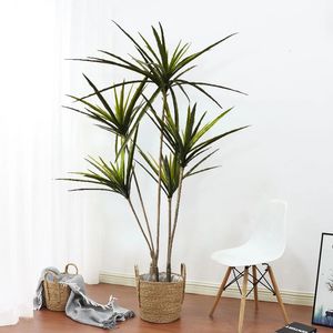 90120cm kunstmatige Dracaena planten nepplastic palmbladeren cycas plant voor huis binnen tuin decor tropisch potten 240407