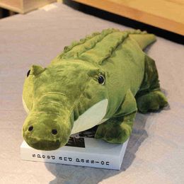 90120cm knuffelig dier real life alligator knuffel simulatie krokodil poppen kawaii cative kussen voor ldren xmas geschenken j220729