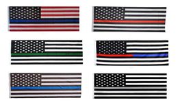 90150cm Amerikaanse vlag blauwe zwarte lijn streep politie vlaggen rood gestreepte VS vlag met sterrenbanners vlaggen DA9112886387