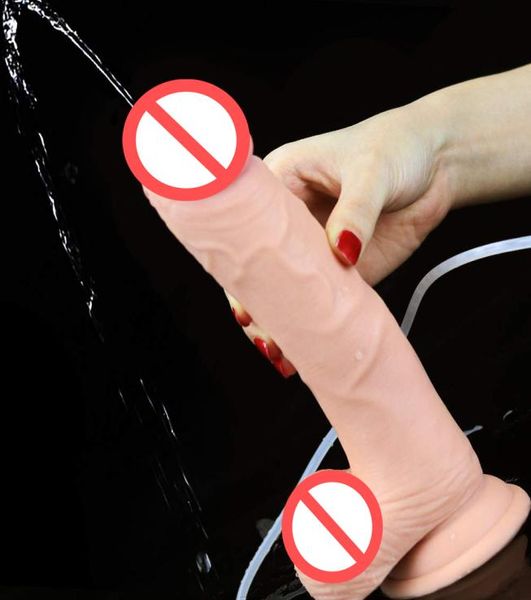 9039039 Squirting Dildo Ejaculant Cumming Dildo Sangle de jouets sexuels anal réalistes sur une tasse d'aspiration réaliste Big Dildo1672458