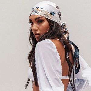 9090 cm Zijden Sjaal Scarftop Headwraps Voor Vrouw Mode Vier Seizoenen Haaraccessoires Hijab Foulard Iuxe Bandana Femme Hoofddoek 240202