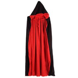 90 cm 120cm Capa de vampiros Cape Cape Cuello de pie Red Negro Reversible para disfraces de Halloween Party Party Cosplay Hombres Mujeres por EPACKET