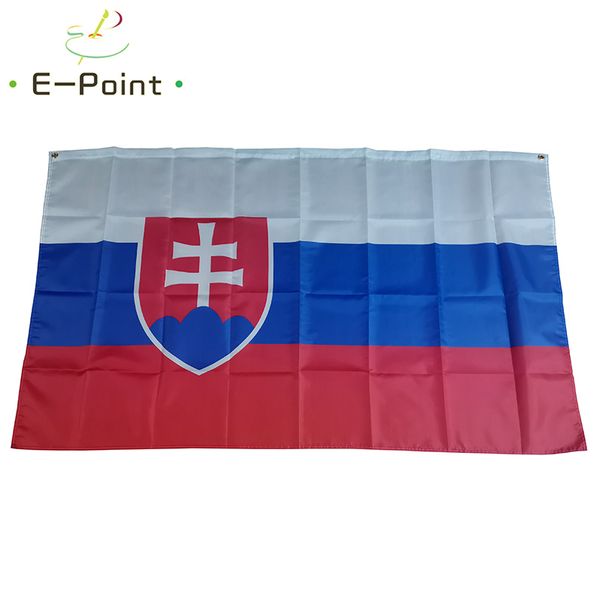 90 cm * 150 cm taille drapeau européen de la république slovaque slovaque anneaux supérieurs drapeau en polyester bannière décoration volant drapeau de jardin de maison festif