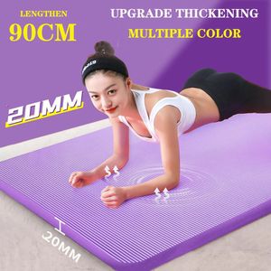 90CM 20MM 5 kleuren dik NBR antislip wasbaar fitness yoga pilates mat hoge dichtheid smaakloos oefening gymnastiek pad gym thuis 240322