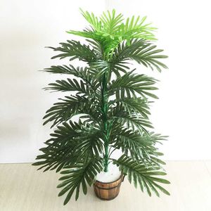 90cm 39 têtes Tropical Monstera Grand palmier artificiel Faux cocotier soie feuilles de palmier fausses branches d'arbre pour la décoration intérieure 210624