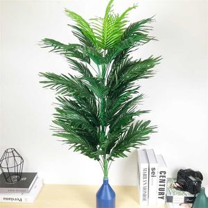 90 cm 39Leves tropische kunstmatige palmboom grote nep planten zijde planten bladeren kokosnoot tree tak voor kamer kerstcoratie 211104