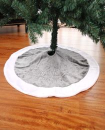 90cm 4 color Falda de árbol de Navidad Bordado de navidad Falda de árbol de lujoso Decoración de la escena de la escena del árbol de Navidad