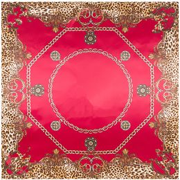 90 cm * 90 cm Nieuwe Lente Zijde Vierkante Sjaal Vrouwen Spanje Keten Luipaard Print Foulard ScarvesWraps Hijab Bandana lady Mode Halsdoek