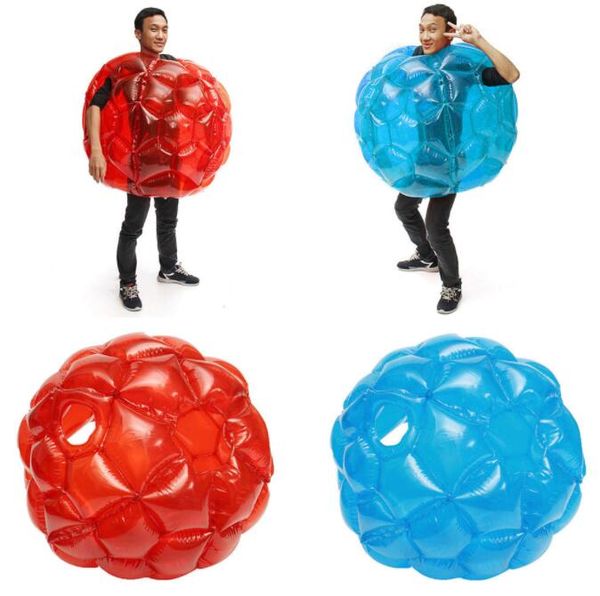 90cm divertido parachoques pelota de fútbol al aire libre niños adultos deportes inflables Zorb hámster bolas burbuja táctil bolas rodantes pvc Zorbing juguete