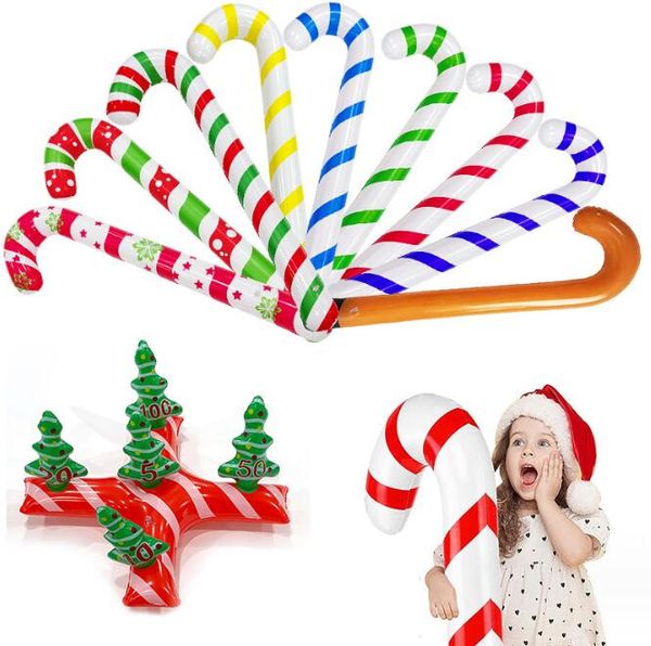 Globos inflables de bastón de caramelo de Navidad, decoración de bastones de caramelo para exteriores, suministros de decoración de Navidad, 90cm, 2024