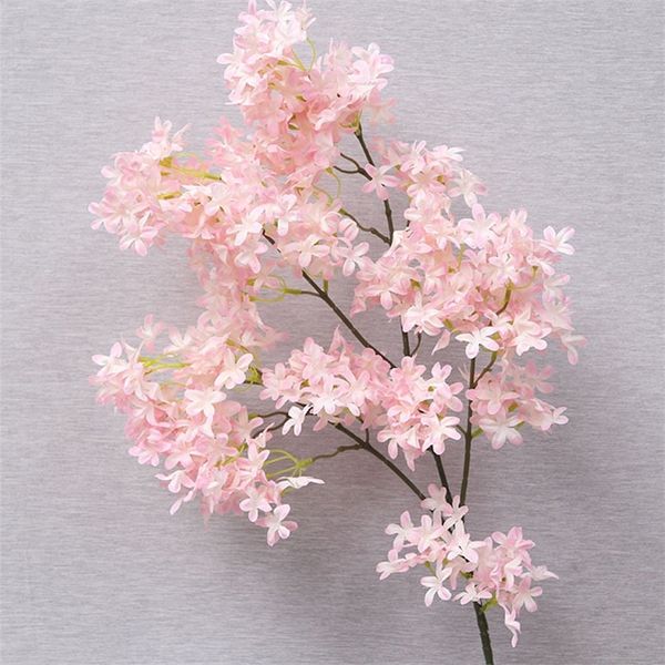 90cm grandes fleurs artificielles cerisier prunier fleur de pêche en plastique longue tige fleur de soie branche fausse fleur de mariage décoration de la maison LJ200910