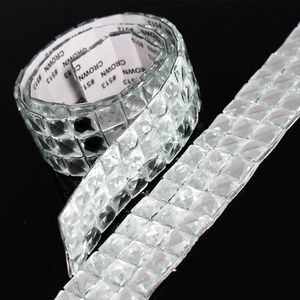 90cm Spiegel Mozaïek Tegels zelfklevende Kristal Diamant Glas Muursticker DIY Handgemaakte Craft Ball Party Woondecoratie