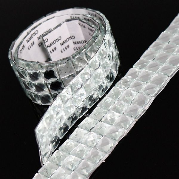 90 cm miroir carreaux de mosaïque auto-adhésif cristal diamant verre autocollant mural bricolage à la main artisanat balle fête décoration de la maison