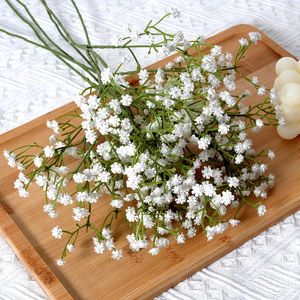 90heads 52 cm Fleurs artificielles blanches Marriage DIY Bouquet Decoration Arrangement en plastique Babies Breath Falle Flower Home Decor 240415