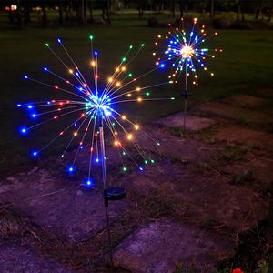 90LED 120LED 150LED feux d'artifice solaires colorés 8 Modes d'éclairage étanche bricolage luciole lampe pour chemin fête de noël cour