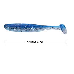 90 mm 4.2g 10pcs / sac pêcheur d'onduble Wobbler Silicone Bait Sea Wormbait Streamer Silicon Artificial Double Color Lure Spinnerbait