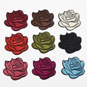 90 pièces 9 couleurs Rose fleur broderie tissu patchs Applique en relief dentelle Motif242O