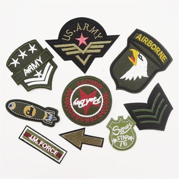 90 pièces armée militaire insignes emblèmes Appliques coudre fer sur patchs Badges DIY309N
