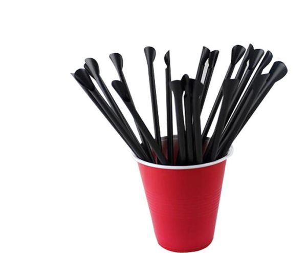 90pcs Couleur noire PP Paignes de consommation en plastique avec cuillère0124364301