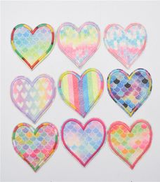 90pcs Patches à paillettes Le coeur Patches en feutre en feuille de forme accessoires pour enfants pour enfants vêtements 6964935