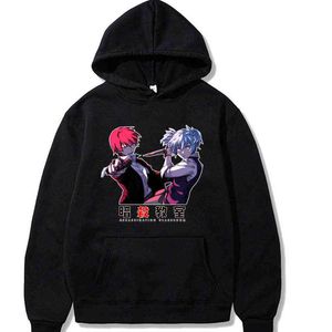 90S Anime Sweatwy Sweatwear Sweatwear Mens Sweats à capuche Assassinaison Salle de classe Karma Akabane Pullovers Tops H1227