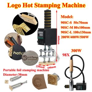 90SC-S/M/L Handheld Hot Stamping Machine 90X Embossing Soldermachine voor lederen hout Food Cookie Cake Iron Custom Logo 220V