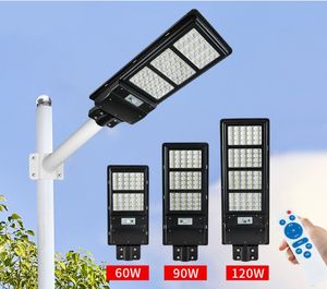 90W 120W 160W Solar Street Light Lamp Waterdichte PIR Motion Sensor Remote Regel Outdoor Lighting Beveiliging Licht met paal