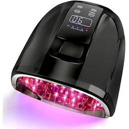 90W lampe à ongles rechargeable avec miroir Light LED sans fil pour les ongles en acrylique Machine à ongles sans fil lampe LED UV 240318