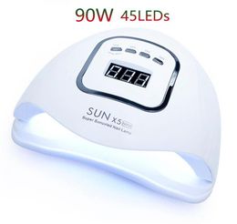 90W SUN X5 MAX LED LED UV Cañas eléctricas Secador 45 LED Secadores de gel de gel rápido
