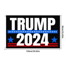 Drapeau américain Trump 90x150cm, 3x5 pieds, bannière maga électorale 2024, drapeau imprimé 100% Polyester pour le président des états-unis, vente en gros, 2024
