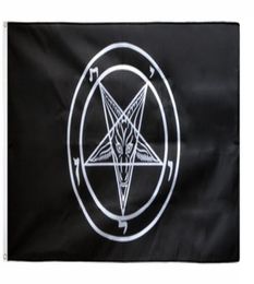 90x150cm 3x5 fts pentagram noir baphomet satanisme satan drapeau entier 4297741
