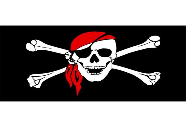 90x150cm 3x5 Bandera de huesos de calavera pirata 100D poliéster Impreso digital Todos los países aceptan cualquier diseño y logotipo 6693153