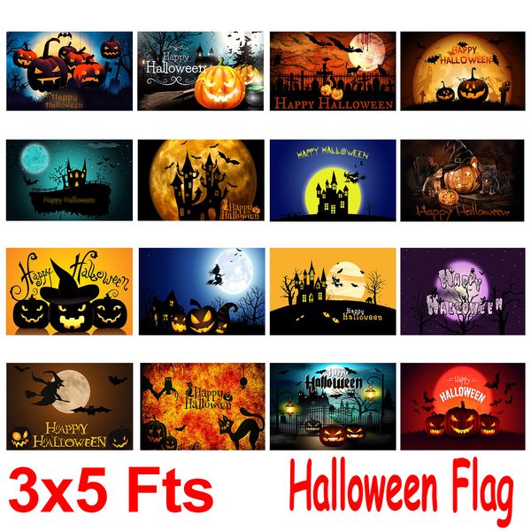 90X150cm 3x5fts Personnalisable Halloween drapeau divers festivals styles de vacances Direct usine en gros