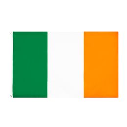 90x150 cm vert blanc orange irlandais c'est-à-dire drapeau irlandais 100% Polyester meilleure qualité