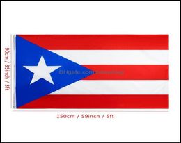 90x150cm Puerto Rico Bandera Nacional Flagas colgantes Banners Banner de poliéster al aire libre Big Big Decoration BH3994 Drop entrega 2021 2084959