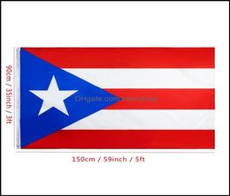 90X150Cm Bandera Nacional de Puerto Rico Banderas colgantes Pancartas Banner de poliéster Decoración grande para interiores y exteriores Bh3994 Entrega directa 2021 2830870