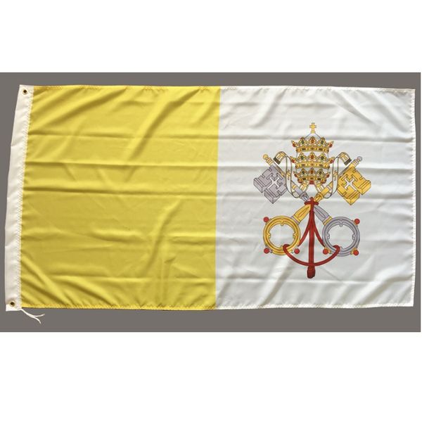 90x150cm Vatican Drapeau Personnalisé 3x5 ft Vatican Bannière Drapeaux Volant Suspendu Intérieur Extérieur Décoratif Publicité Promotion, livraison gratuite