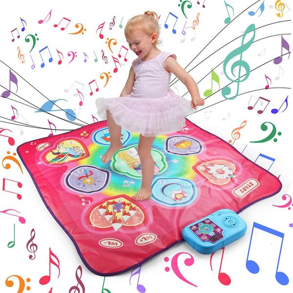 90x90cm de danse musicale électronique jouent des tapis d'éclairage avec 3 modes de jeu Clavier Toys éducatifs pour enfants Garçons Girls Gift 240422